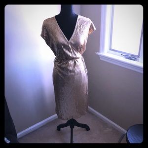 Women’s Michael Kors Gold Sequin Wrap Dress
